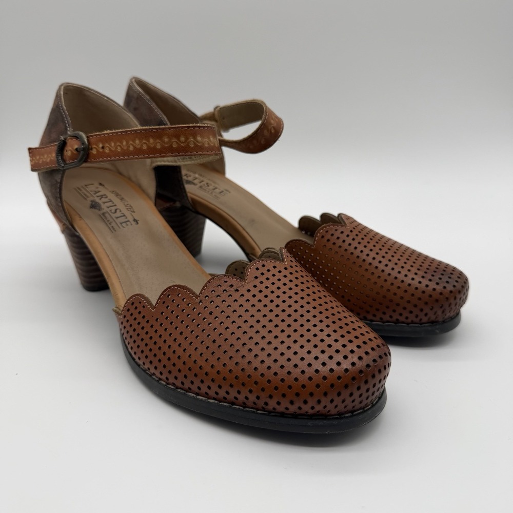 L'Artiste by Spring Step Women's Parchelle Pump Mary Jane Camel EU 40 / US 9